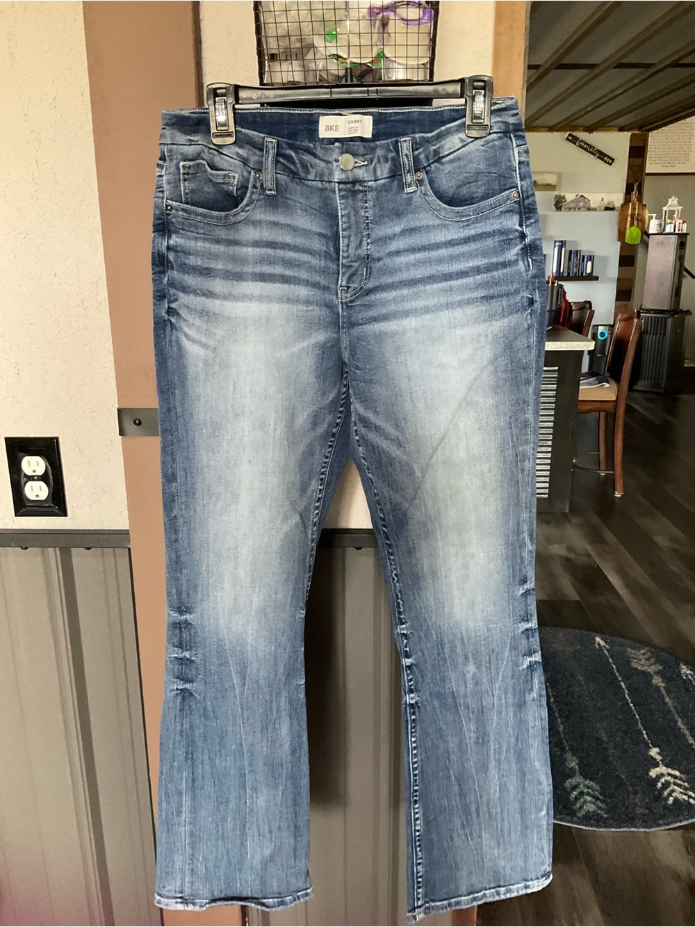 BKE Women's Light Blue Flare Jeans